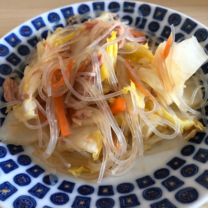 レンジで簡単！白菜ツナ春雨♡